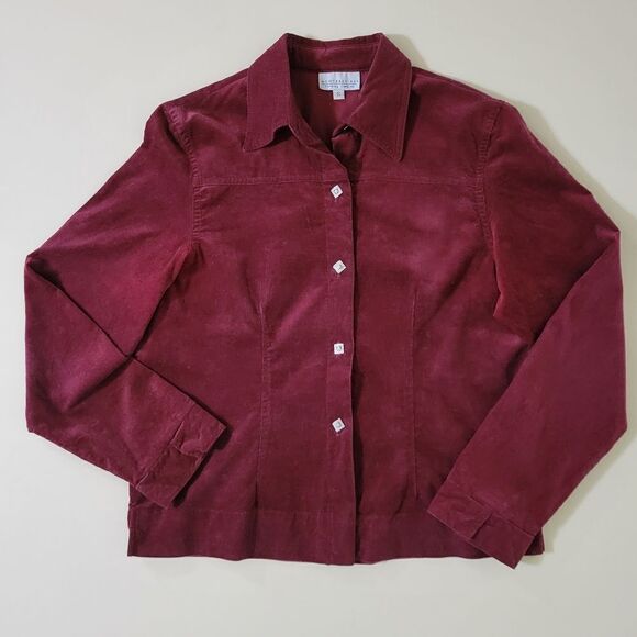 Monterey Bay Clothing Co. Burgundy Corduroy Button-Down Long-Sleeve Shirt - Picture 1 of 14